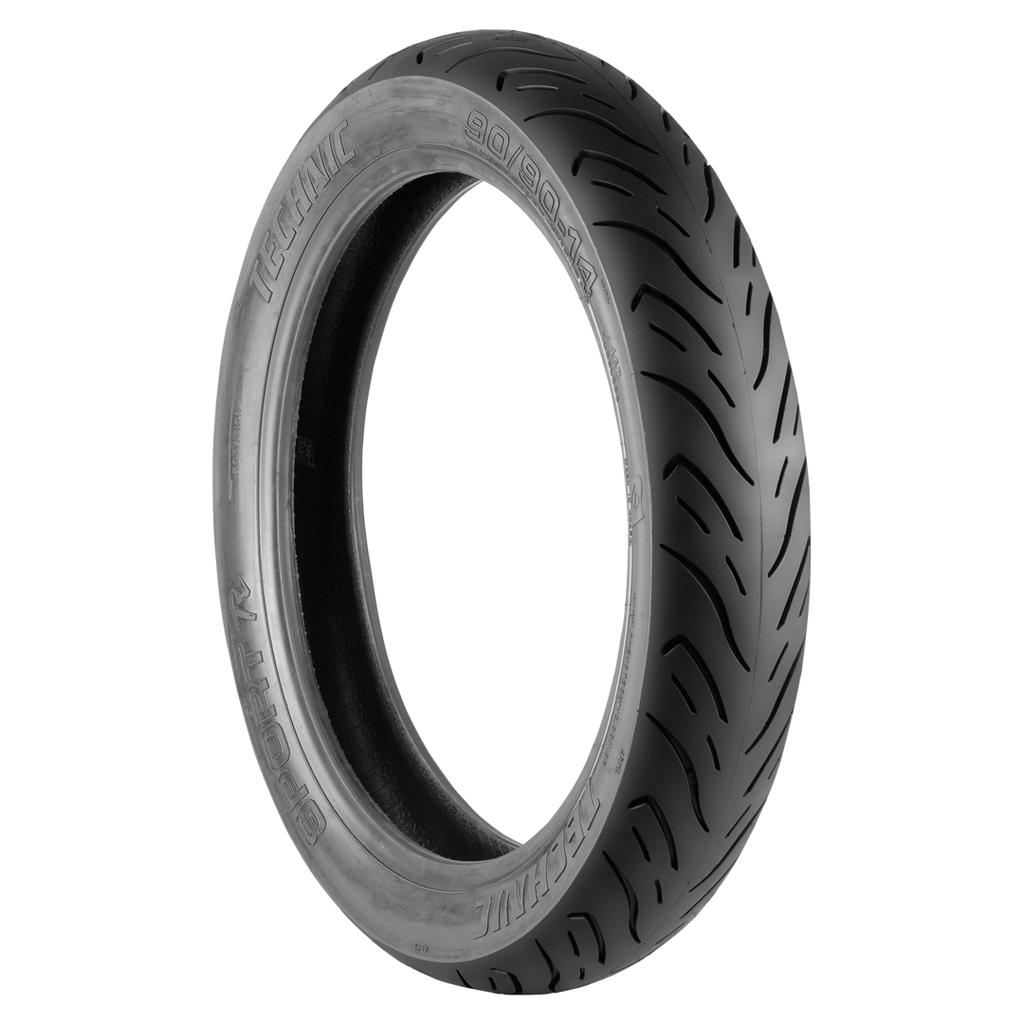 Llanta para moto 90/90-14 (TL) Tipo Tubular Modelo SPORT R Marca Technic Brasil